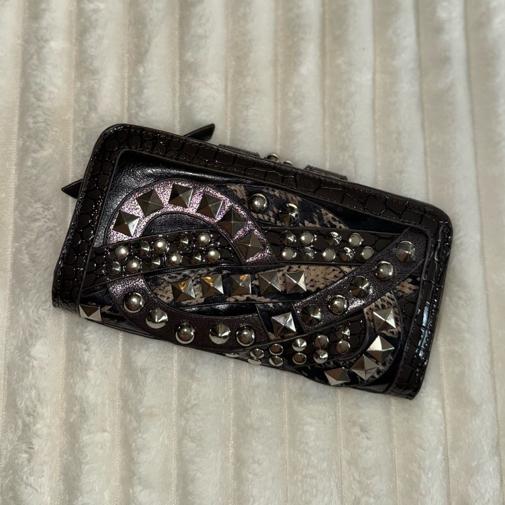 Studded Black and Silver Wallet
